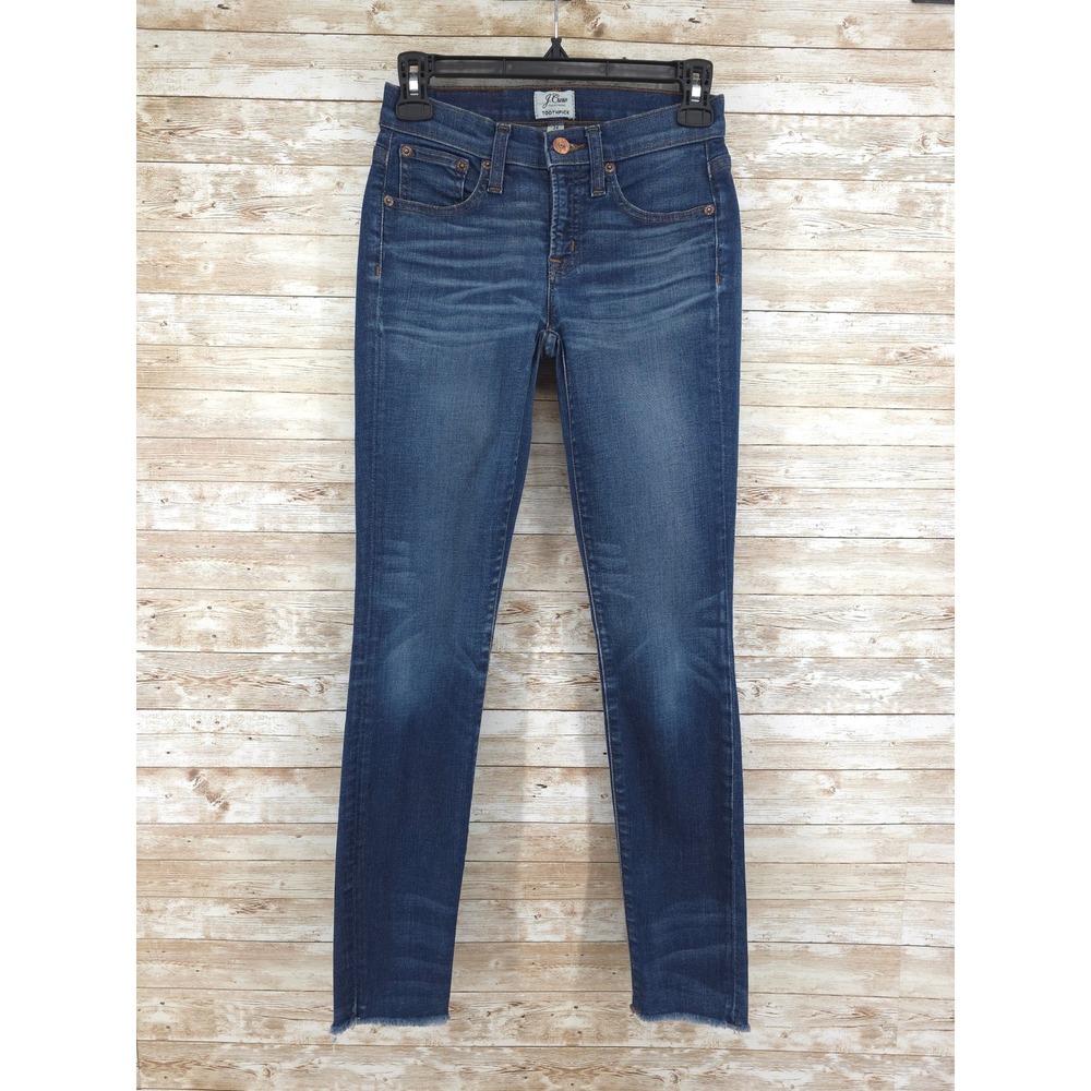 J. Crew Jeans Size 24 Toothpick Low Rise Skinny Dark Wash Blue